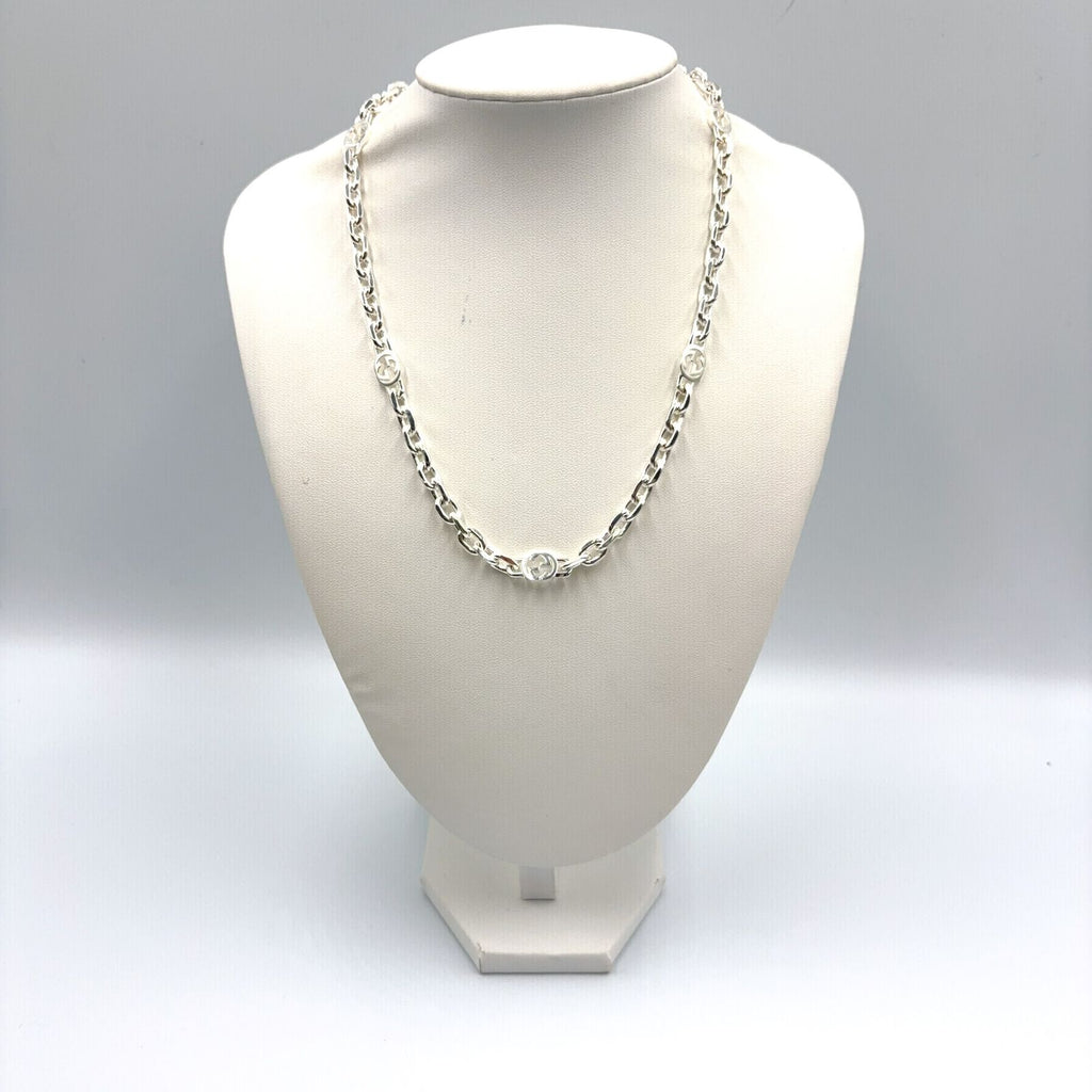 Gucci Interlocking Silver Necklace — view 9