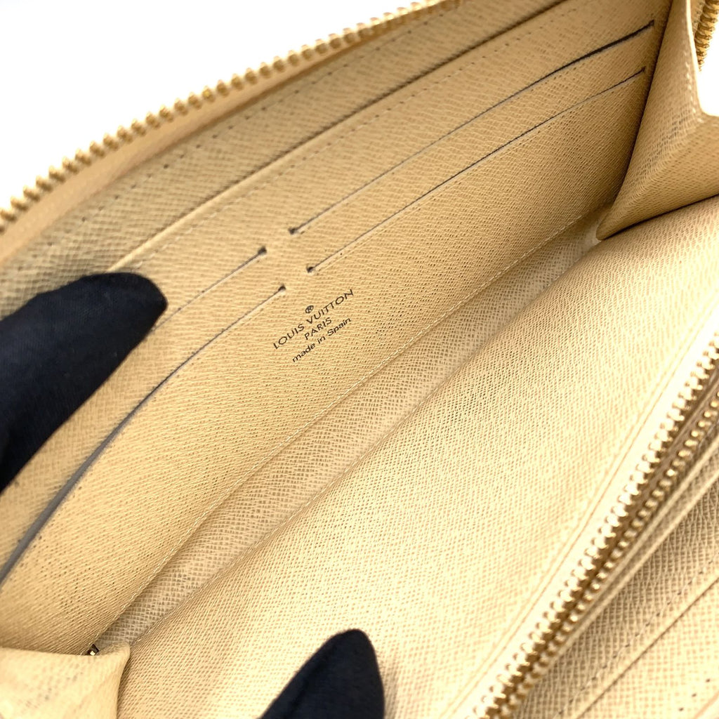 Louis Vuitton Zippy Wallet Damier Azur Leather White Round Gold — view 9