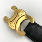 Celine Triomphe Leather Black Belt Gold — view 4