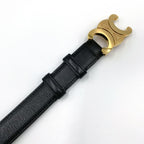 Celine Triomphe Leather Black Belt Gold — view 6