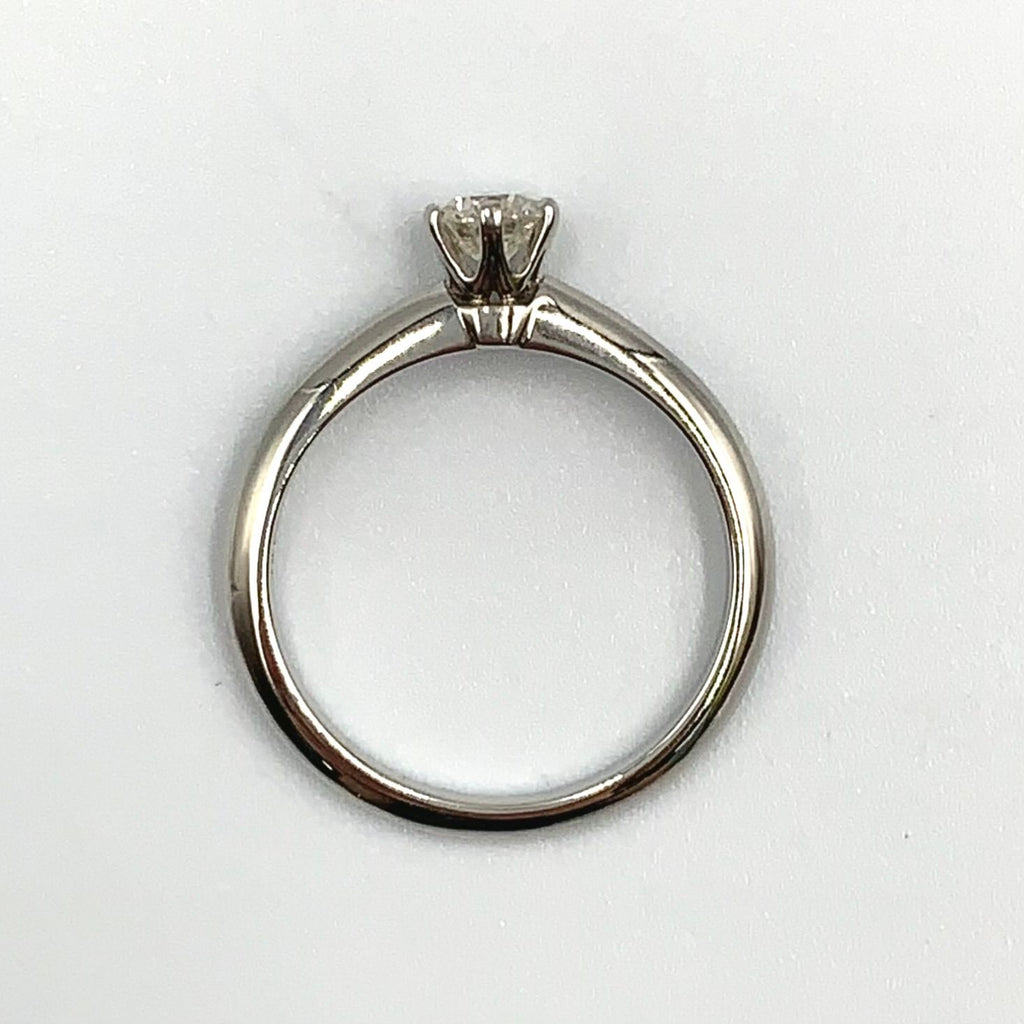 Tiffany & Co Solitaire Diamond Clear Platinum Ring — view 3