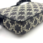 Celine Horizontal Leather Black White Shoulder Bag Silver — view 7