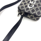 Celine Horizontal Leather Black White Shoulder Bag Silver — view 6