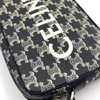 Celine Horizontal Leather Black White Shoulder Bag Silver — view 9