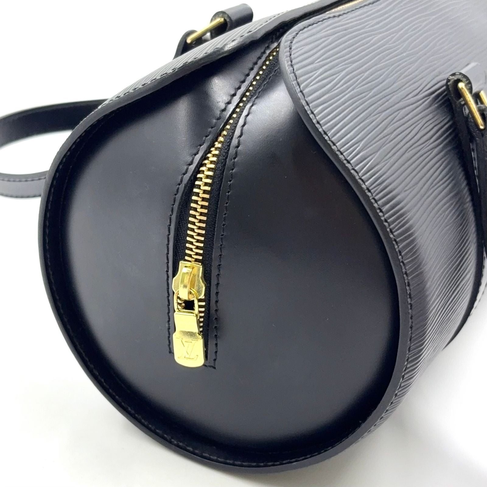 Louis Vuitton Soufflo Epi Noir Leather Black Handbag Gold — view 7