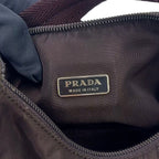 Prada Nylon Brown Handbag Silver — view 4