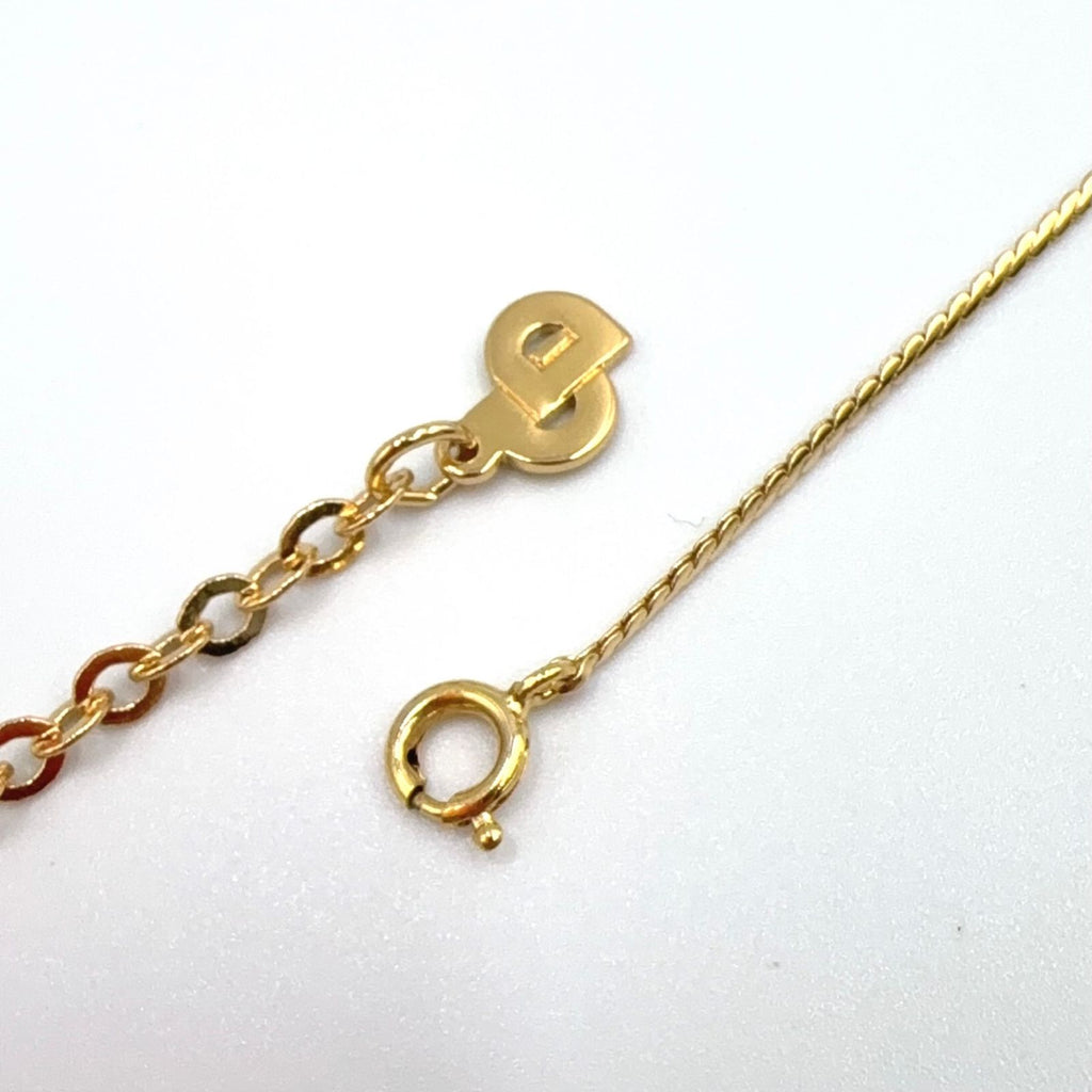Dior Teardrop Rhinestone Color Stone Clear Gold Necklace — view 8