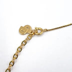 Dior Teardrop Rhinestone Color Stone Clear Gold Necklace — view 7