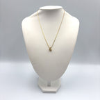 Dior Teardrop Rhinestone Color Stone Clear Gold Necklace — view 9