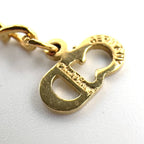 Dior CD Logo Rhinestone Color Stone Clear Gold Necklace — view 4