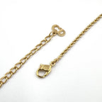 Dior CD Logo Rhinestone Color Stone Clear Gold Necklace — view 8