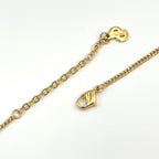Dior Circle Motif Rhinestone Logo Color Stone Clear Gold Necklace — view 8