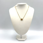 Dior Circle Motif Rhinestone Logo Color Stone Clear Gold Necklace — view 9