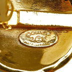 Chanel Vintage CC Logo Quilted Earrings Gold Plated — view 3