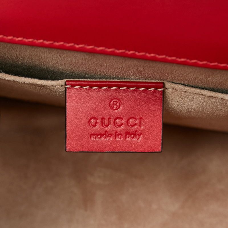 Gucci Sylvie 2-Way Shoulder Bag Red Leather — view 7