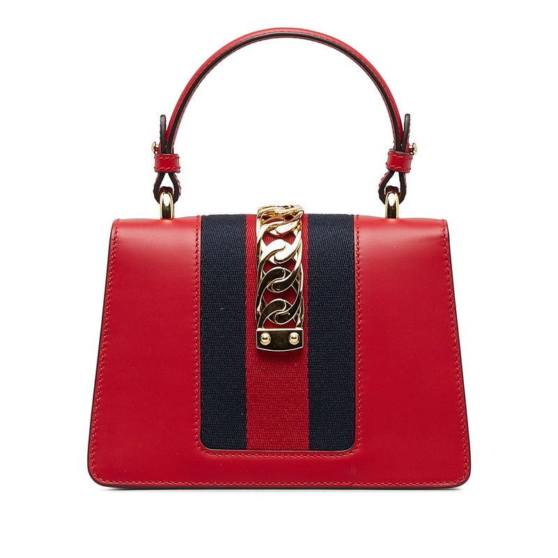 Gucci Sylvie 2-Way Shoulder Bag Red Leather — view 4