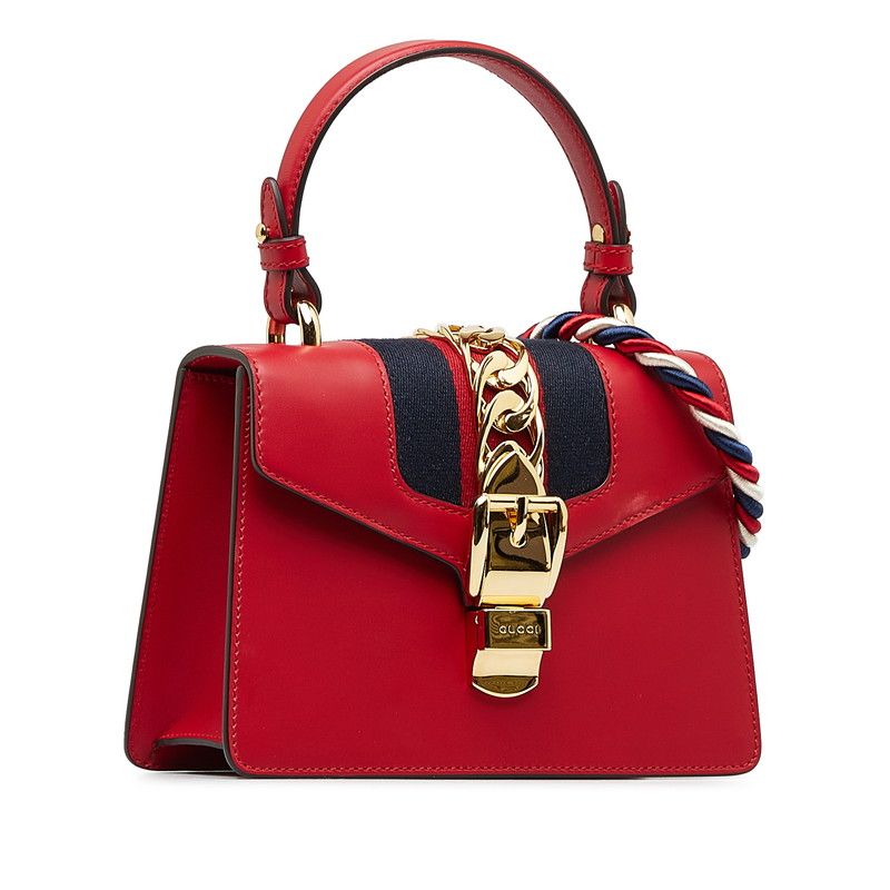 Gucci Sylvie 2-Way Shoulder Bag Red Leather — view 3