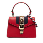 Gucci Sylvie 2-Way Shoulder Bag Red Leather — view 2