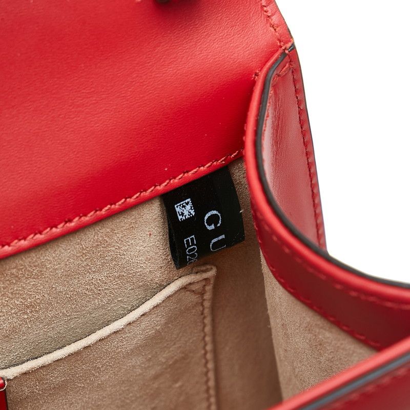 Gucci Sylvie 2-Way Shoulder Bag Red Leather — view 9
