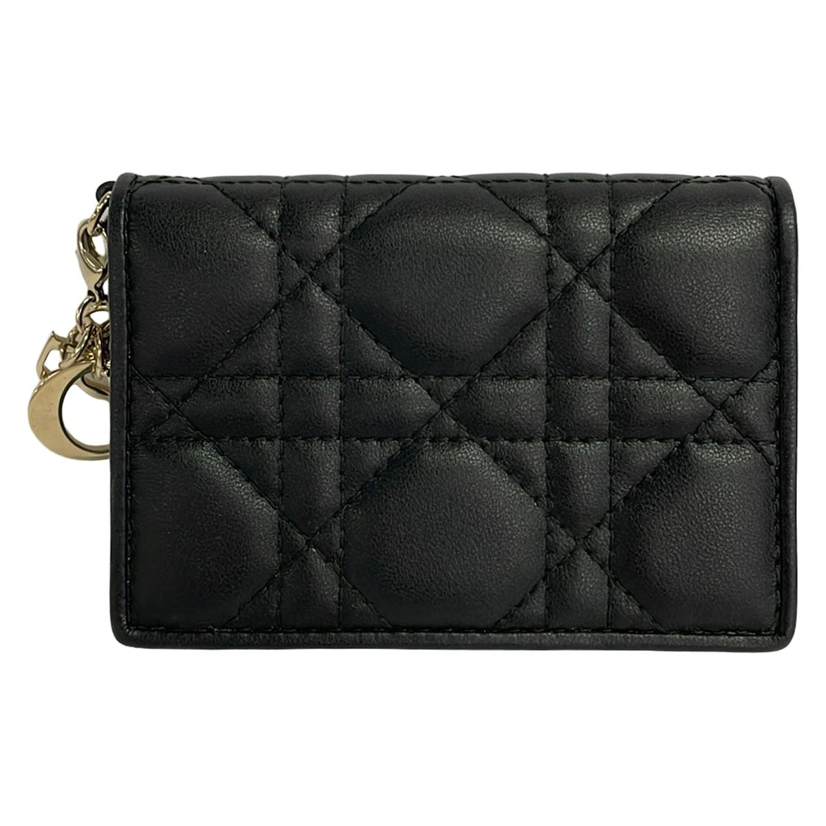 Dior Business Card Holder Lady Black Lambskin