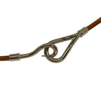 Hermes Bracelet Jumbo Leather Brown Silver Double Strand — view 4