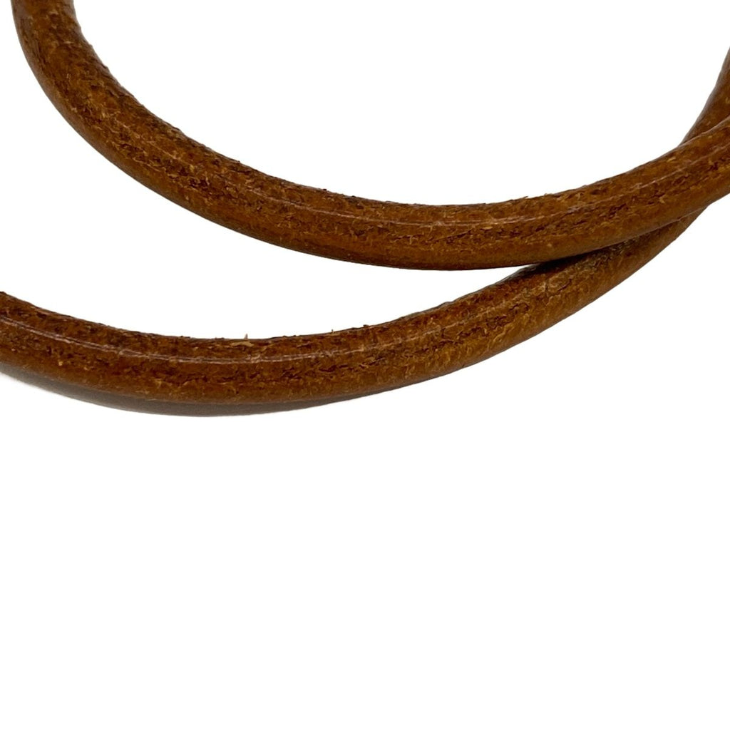 Hermes Bracelet Jumbo Leather Brown Silver Double Strand — view 5