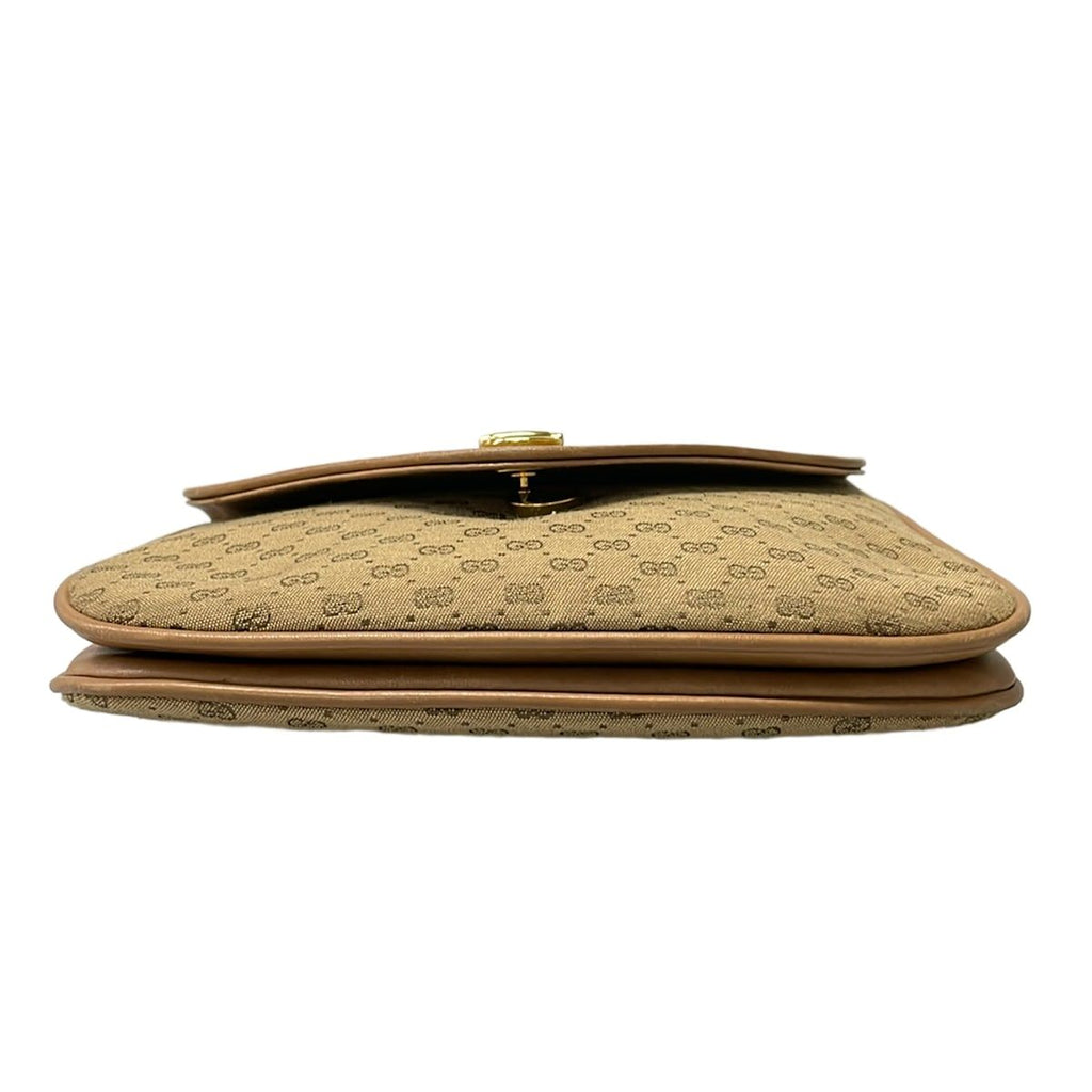 Gucci Shoulder Bag Micro GG Vintage Beige Brown Leather — view 5