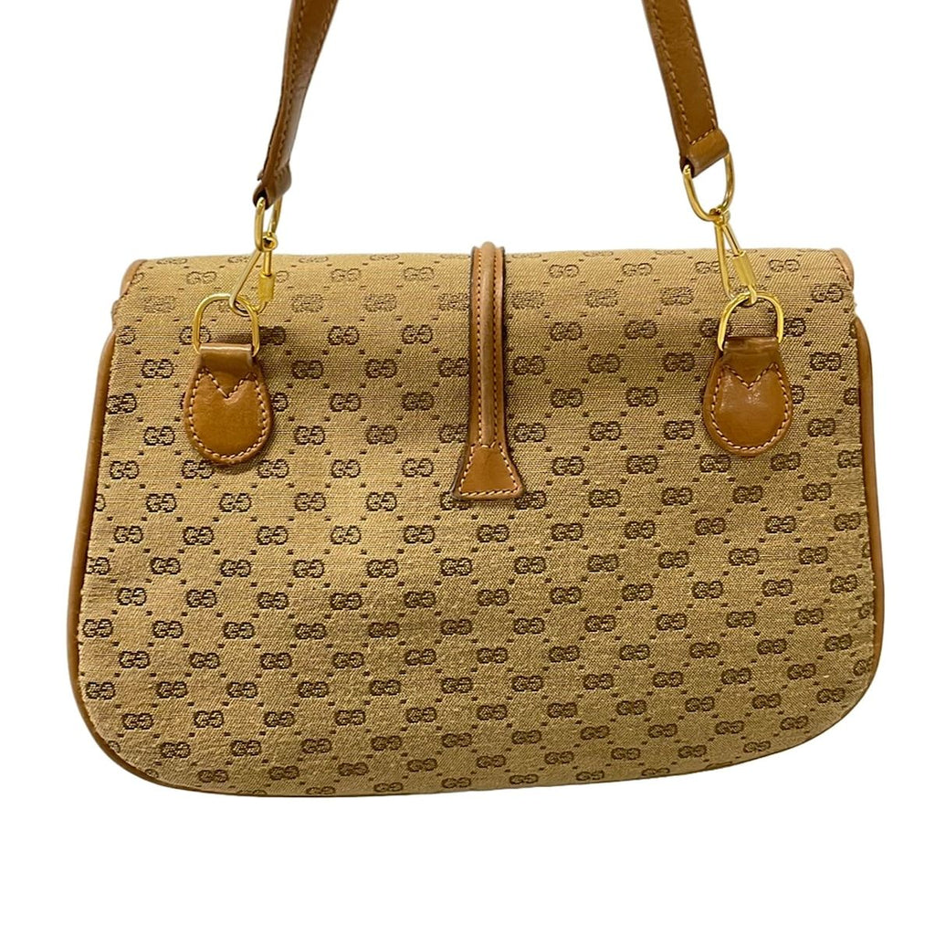 Gucci Shoulder Bag Micro GG Vintage Beige Brown Leather — view 3