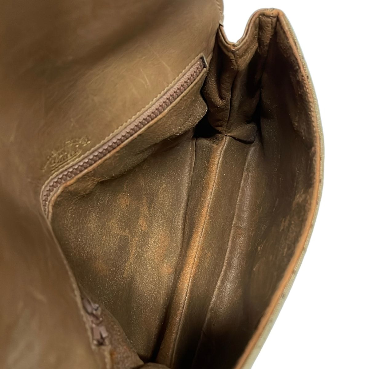 Gucci Shoulder Bag Micro GG Vintage Beige Brown Leather — view 8