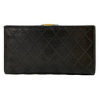 Chanel Wallet Bicolor Black Gold Kiss Lock Lambskin — view 2