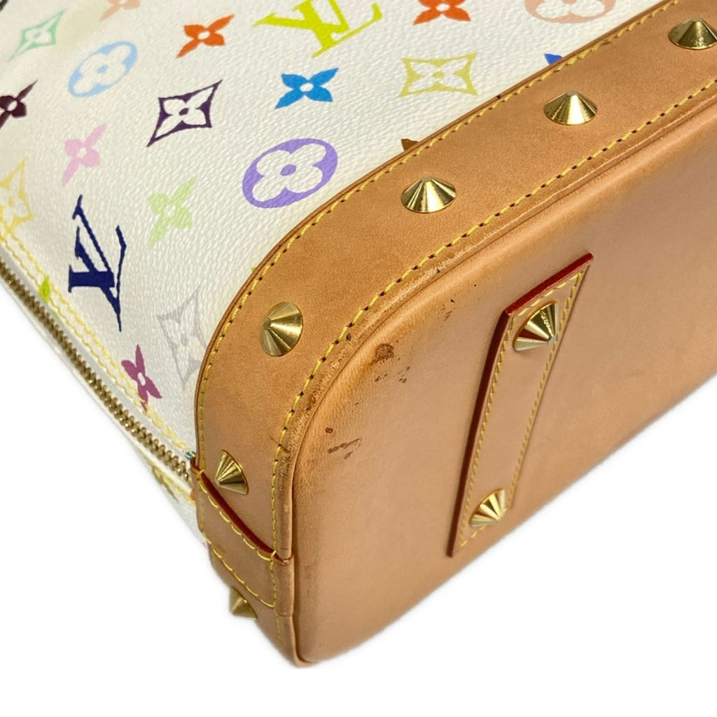 Louis Vuitton Handbag Monogram Multicolor Alma Blanc Leather — view 6