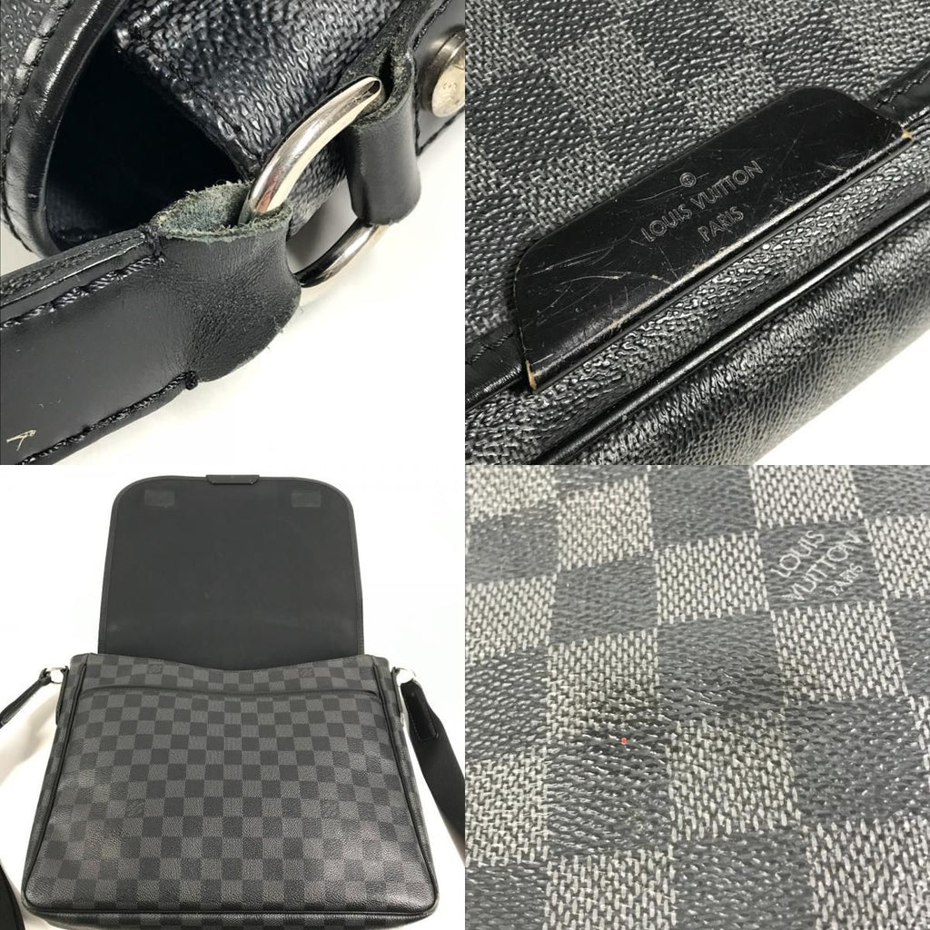 Louis Vuitton Shoulder Bag Daniel GM Damier Graphite Canvas Black — view 8