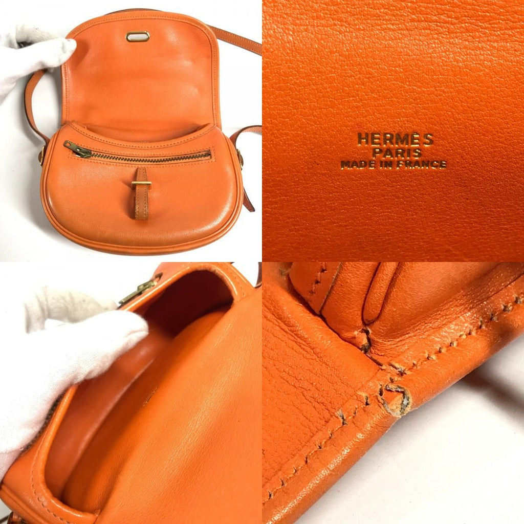 Hermes Shoulder Bag Bardo Golf Mini Leather Orange — view 8