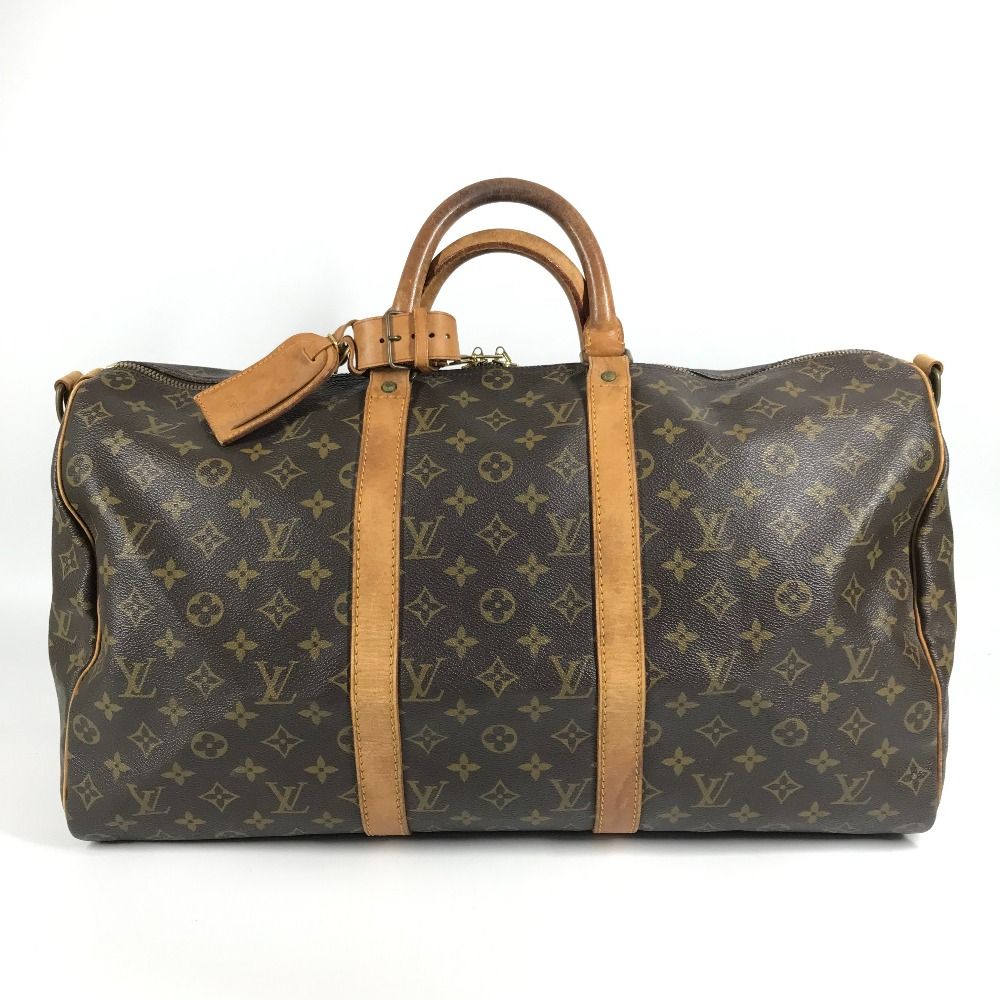 Louis Vuitton Boston Bag Keepall Bandouliere 50 Monogram Canvas Brown