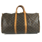 Louis Vuitton Boston Bag Keepall Bandouliere 50 Monogram Canvas Brown — view 2