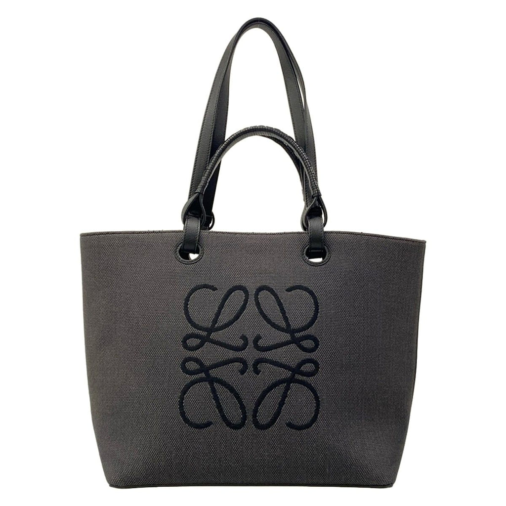 Loewe Tote Anagram Dark Gray Black 2-Way Leather