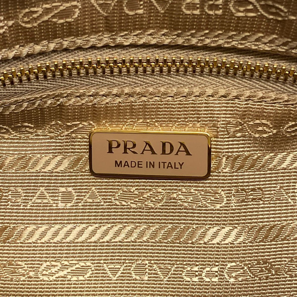 Prada Shoulder Bag Beige Leather — view 9