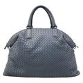 Bottega Veneta Handbag Intrecciato Blue Gray Leather