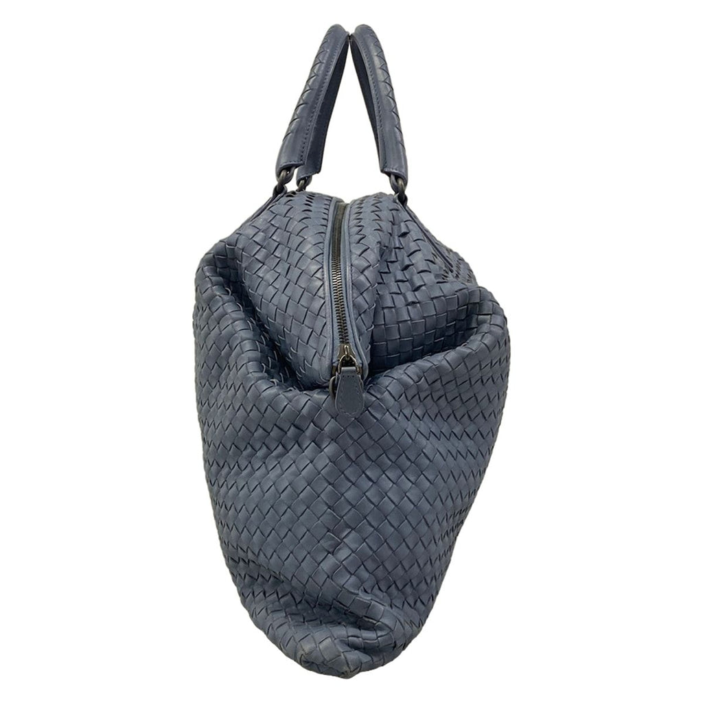 Bottega Veneta Handbag Intrecciato Blue Gray Leather — view 4