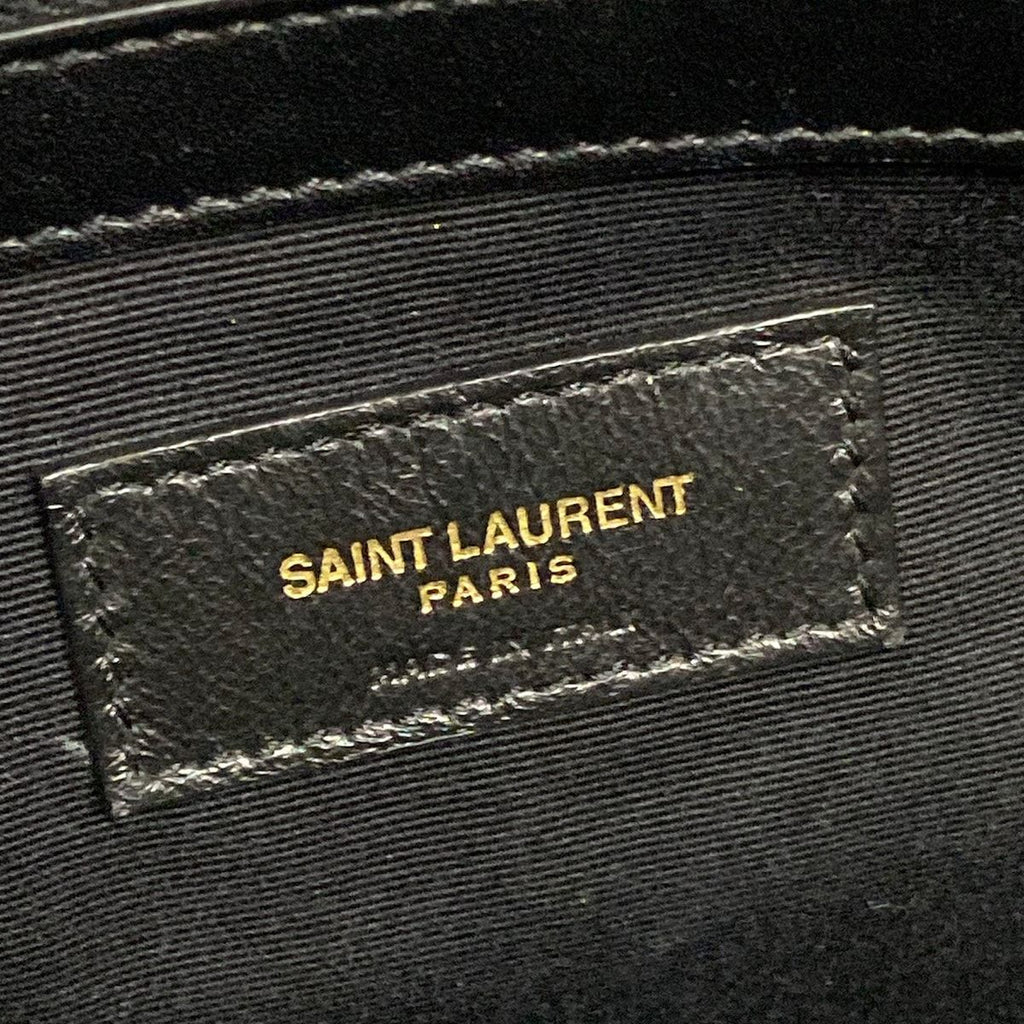 Saint Laurent Paris Tote Manhattan Ivory Black Leather — view 9