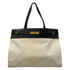 Saint Laurent Paris Tote Manhattan Ivory Black Leather