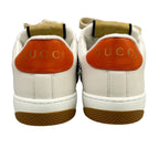 Gucci Sneakers 37.5 Screener White Orange Multi Floral Sequins Beads Leather — view 6
