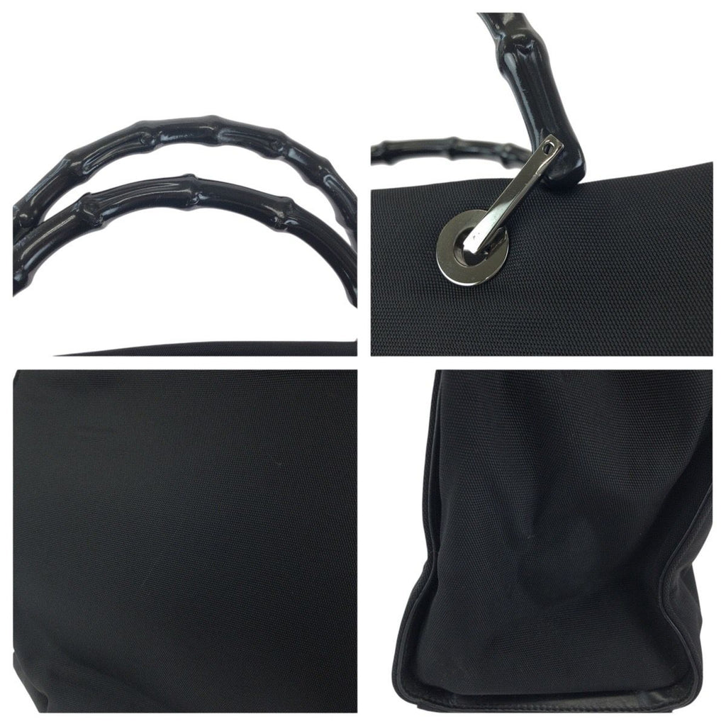 Gucci Bamboo Black Silver Nylon 002 Tote — view 5