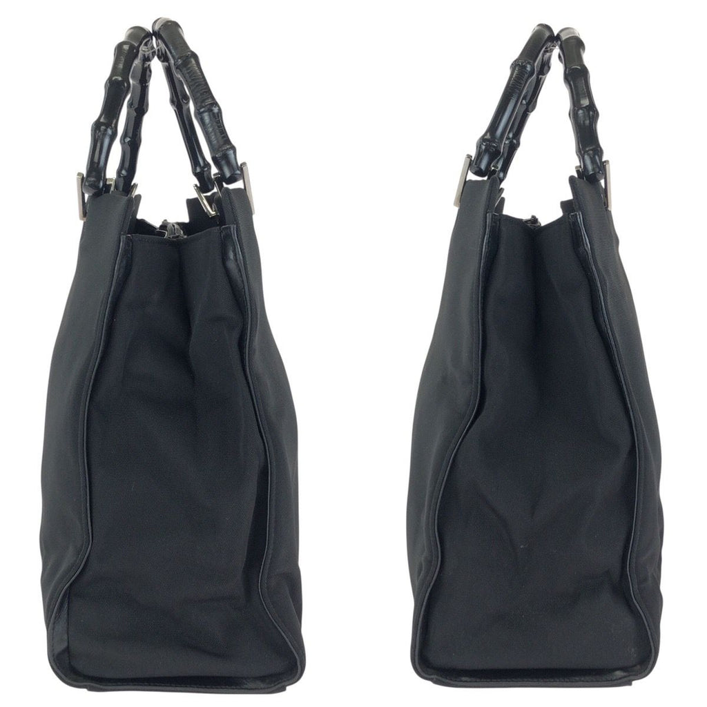 Gucci Bamboo Black Silver Nylon 002 Tote — view 8