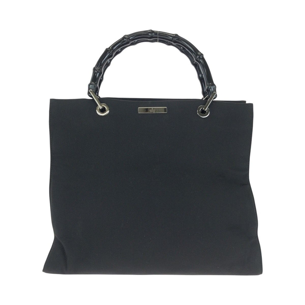Gucci Bamboo Black Silver Nylon 002 Tote
