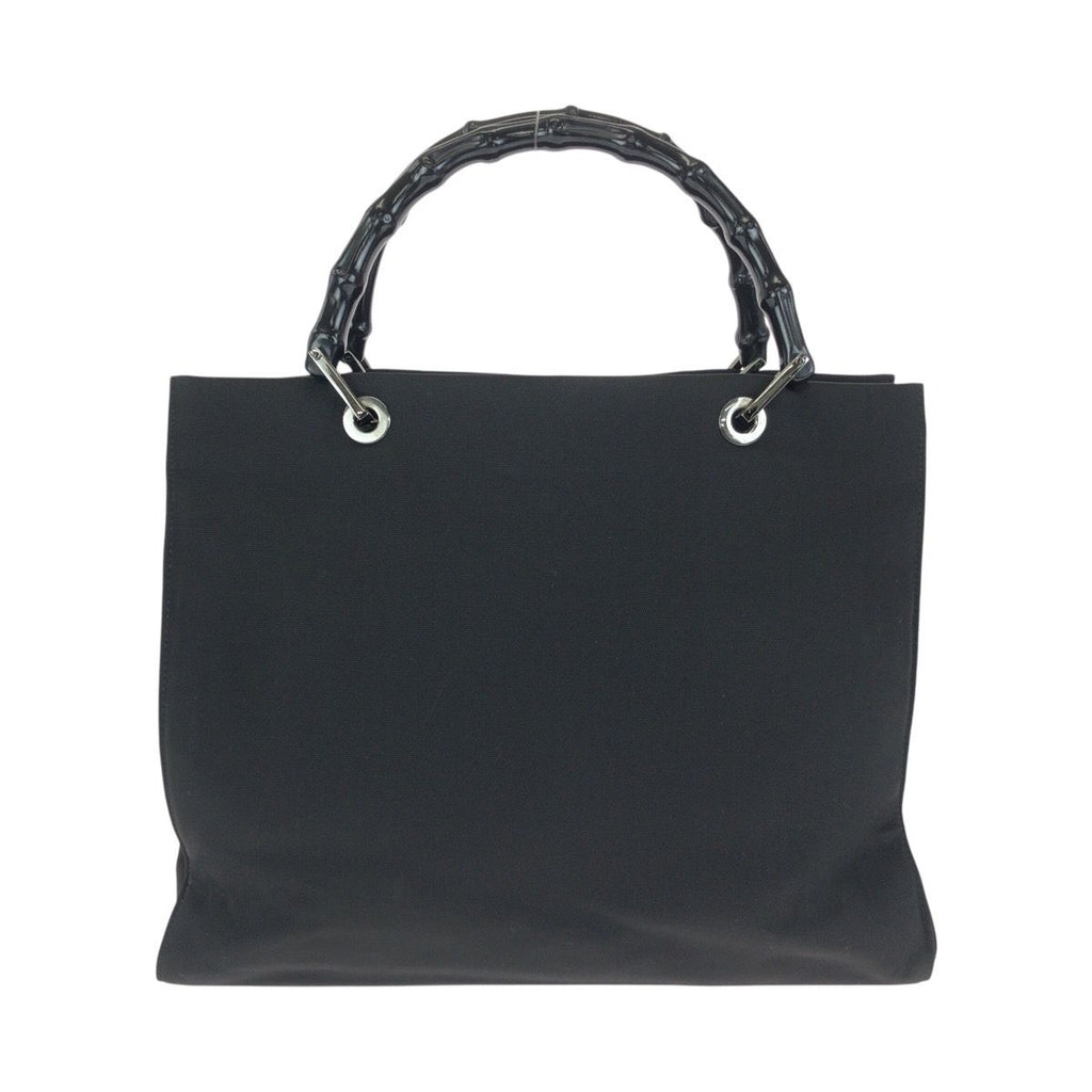 Gucci Bamboo Black Silver Nylon 002 Tote — view 2