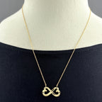 Tiffany & Co Double Loving Heart Necklace YG Yellow Gold Pendant — view 3