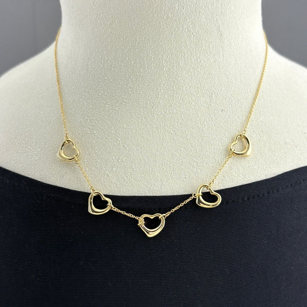Tiffany & Co Open Heart Necklace YG Yellow Gold — view 4