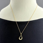 Tiffany & Co Open Teardrop Necklace YG Yellow Gold — view 2