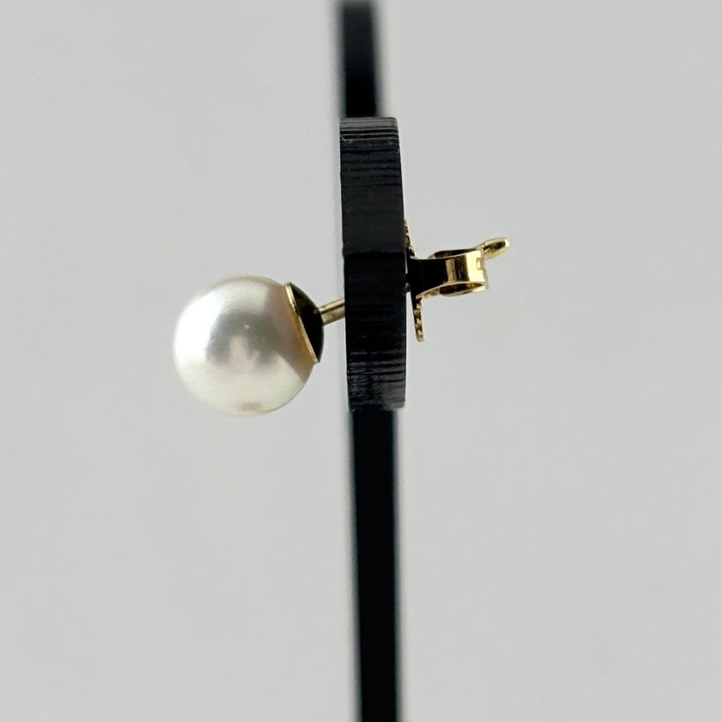 Tiffany & Co Pearl Earrings YG Yellow Gold — view 2